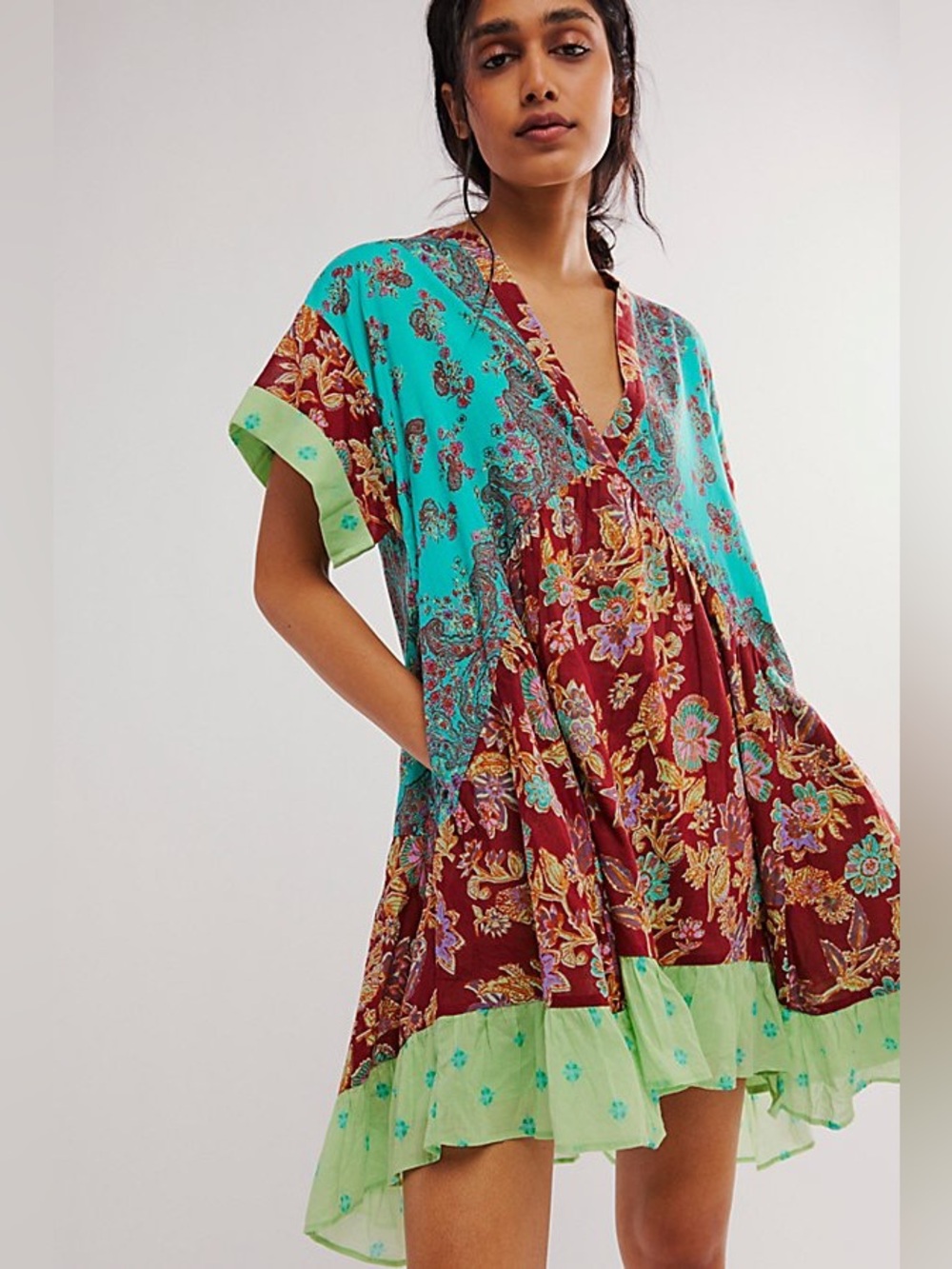 NWT Free People Agnes printed mini dress sz sm